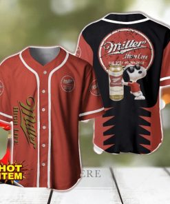 Miller High Life Snoopy Baseball Jersey Shirt For Snoopy Lovers Gift Ideas