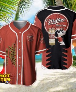 Miller High Life Snoopy Baseball Jersey Shirt For Snoopy Lovers Gift Ideas