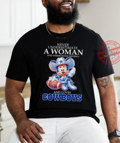 Minnie Mouse Never underestimate a women who understand football and loves Cowboys NFL shirt