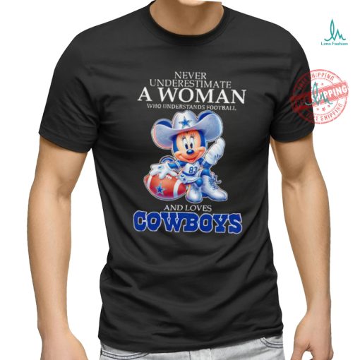 Minnie Mouse Never underestimate a women who understand football and loves Cowboys NFL shirt