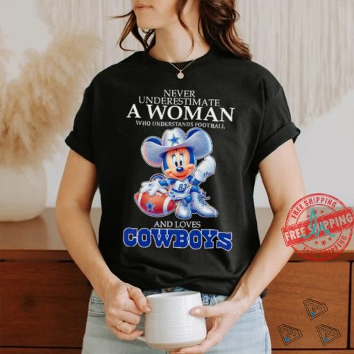 Minnie Mouse Never underestimate a women who understand football and loves Cowboys NFL shirt