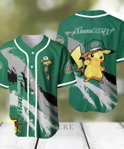 Mountain Dew Pikachu Pokemon Lover 3D Baseball Jersey Shirt