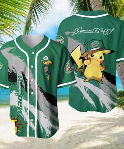 Mountain Dew Pikachu Pokemon Lover 3D Baseball Jersey Shirt