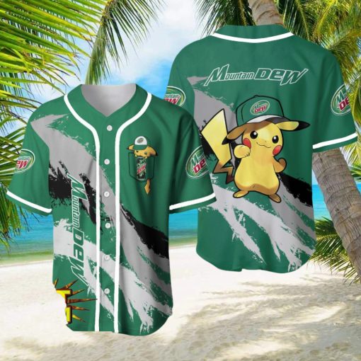 Mountain Dew Pikachu Pokemon Lover 3D Baseball Jersey Shirt