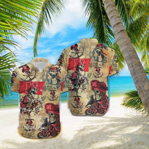 NCAA Nebraska Cornhuskers Gold Skull Hawaiian Shirt