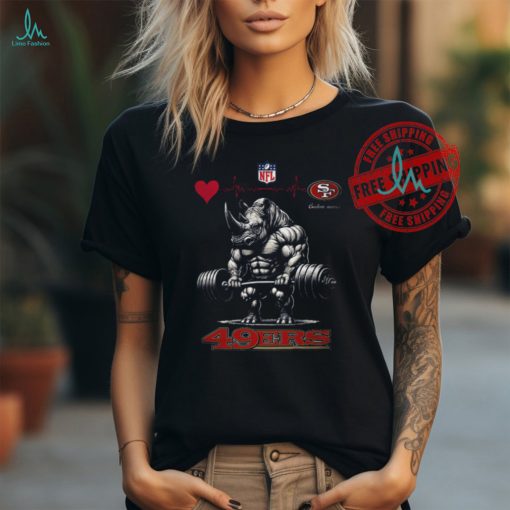 NFL San Francisco 49ers Team Funny Rhinoceros Powerlifting Hoodie Shirt
