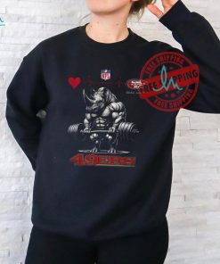 NFL San Francisco 49ers Team Funny Rhinoceros Powerlifting Hoodie Shirt