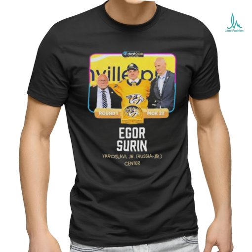 Nashville Predators Egor Surin Yaroslavl Jr. Russia jr Center 2024 Shirt