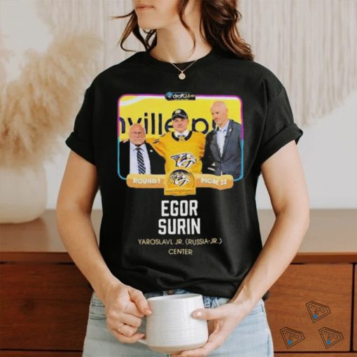 Nashville Predators Egor Surin Yaroslavl Jr. Russia jr Center 2024 Shirt