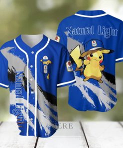 Natural Light Pikachu Pokemon Lover 3D Baseball Jersey Shirt