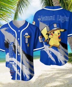 Natural Light Pikachu Pokemon Lover 3D Baseball Jersey Shirt