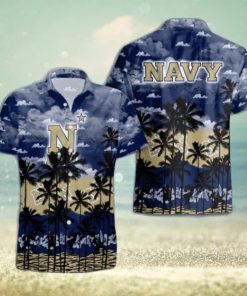 Navy Midshipmen Palms Tree Hawaiian Shirt