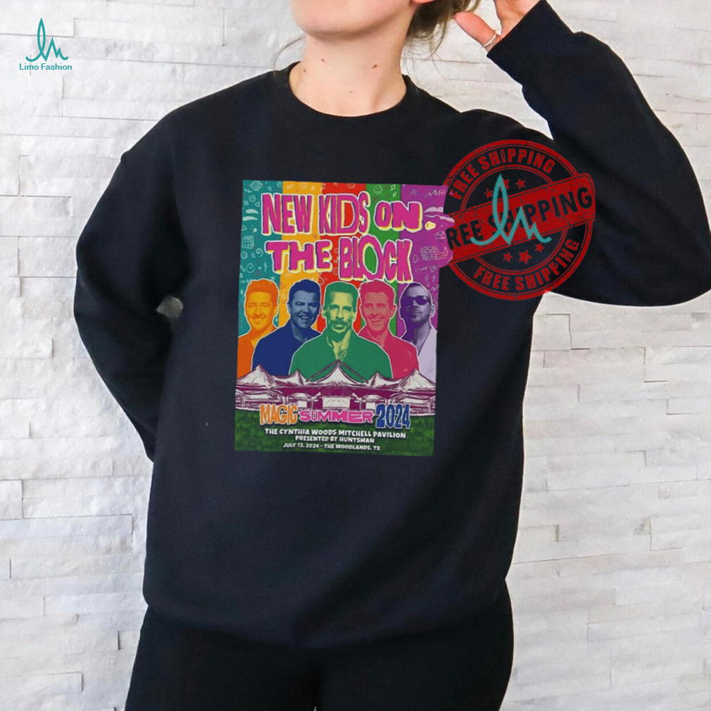 New Kids On The Block Tour In Woodlands TX On July 13 202 Poster Shirt New Kids On The Block Tour In Woodlands TX On July 13 202 Poster Shirt