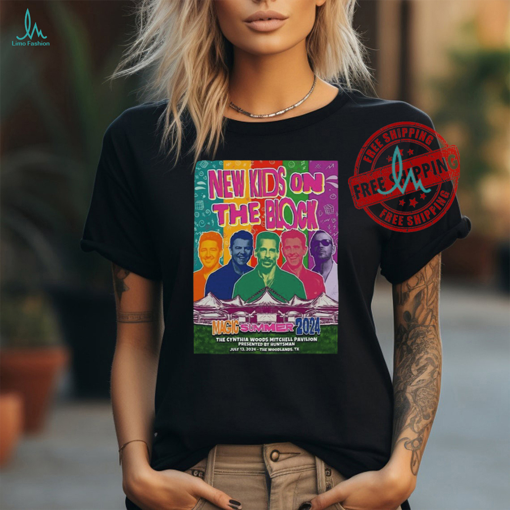 New Kids On The Block Tour In Woodlands TX On July 13 202 Poster Shirt New Kids On The Block Tour In Woodlands TX On July 13 202 Poster Shirt