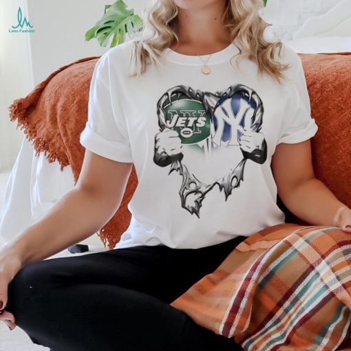 New York Jets And Yankees Sport Team love heart shirt