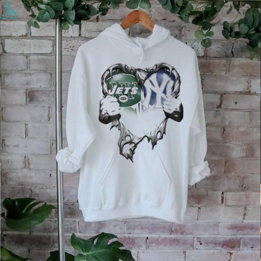 New York Jets And Yankees Sport Team love heart shirt