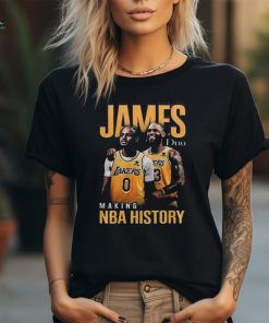 New York Lakers Making NBA History LeBron and Bronny Shirt