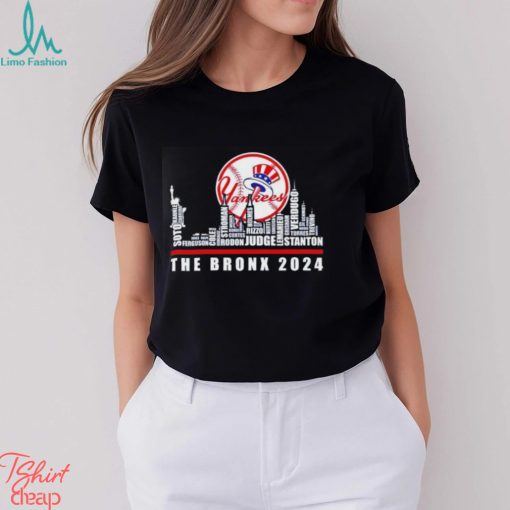 New York Yankees The Bronx Skyline players name 2024 shirt