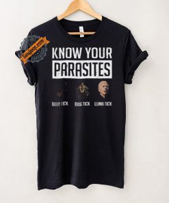 Nice Know your parasites shirt deer tick dog tick luna tick