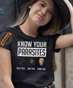 Nice Know your parasites shirt deer tick dog tick luna tick