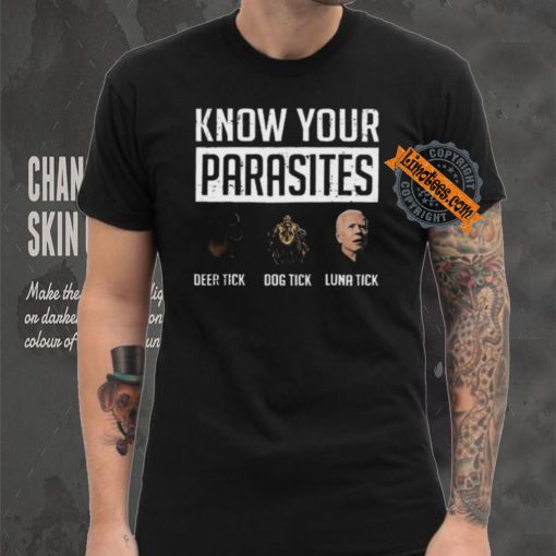 Nice Know your parasites shirt deer tick dog tick luna tick