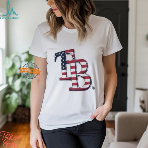 Nice Tampa Bay Rays T B logo x Flag of the United States shirt