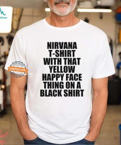Nirvana T Shirt With That Yellow Happy Face Thing On A Black Shirt