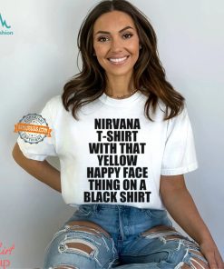Nirvana T Shirt With That Yellow Happy Face Thing On A Black Shirt