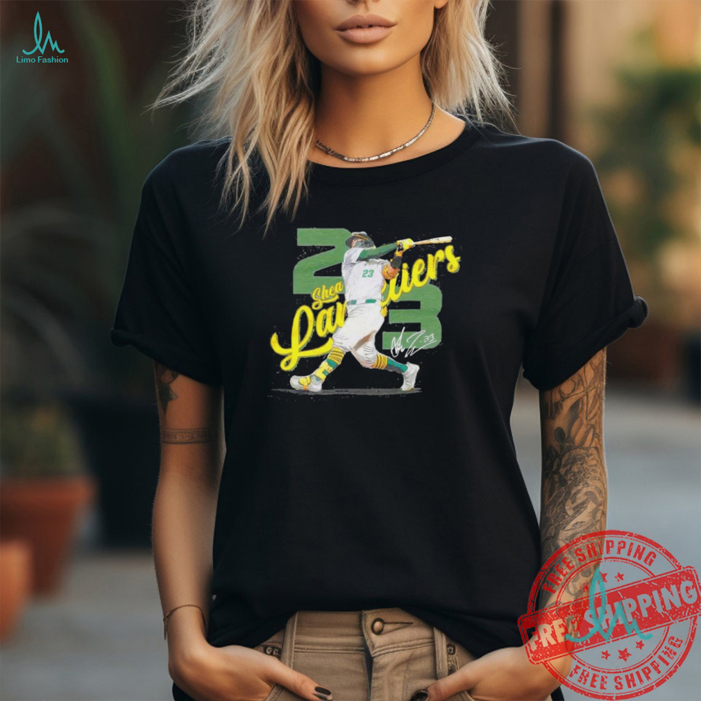 Oakland Athletics Shea Langeliers 23 signature slugger swing shirt Oakland Athletics Shea Langeliers 23 signature slugger swing shirt