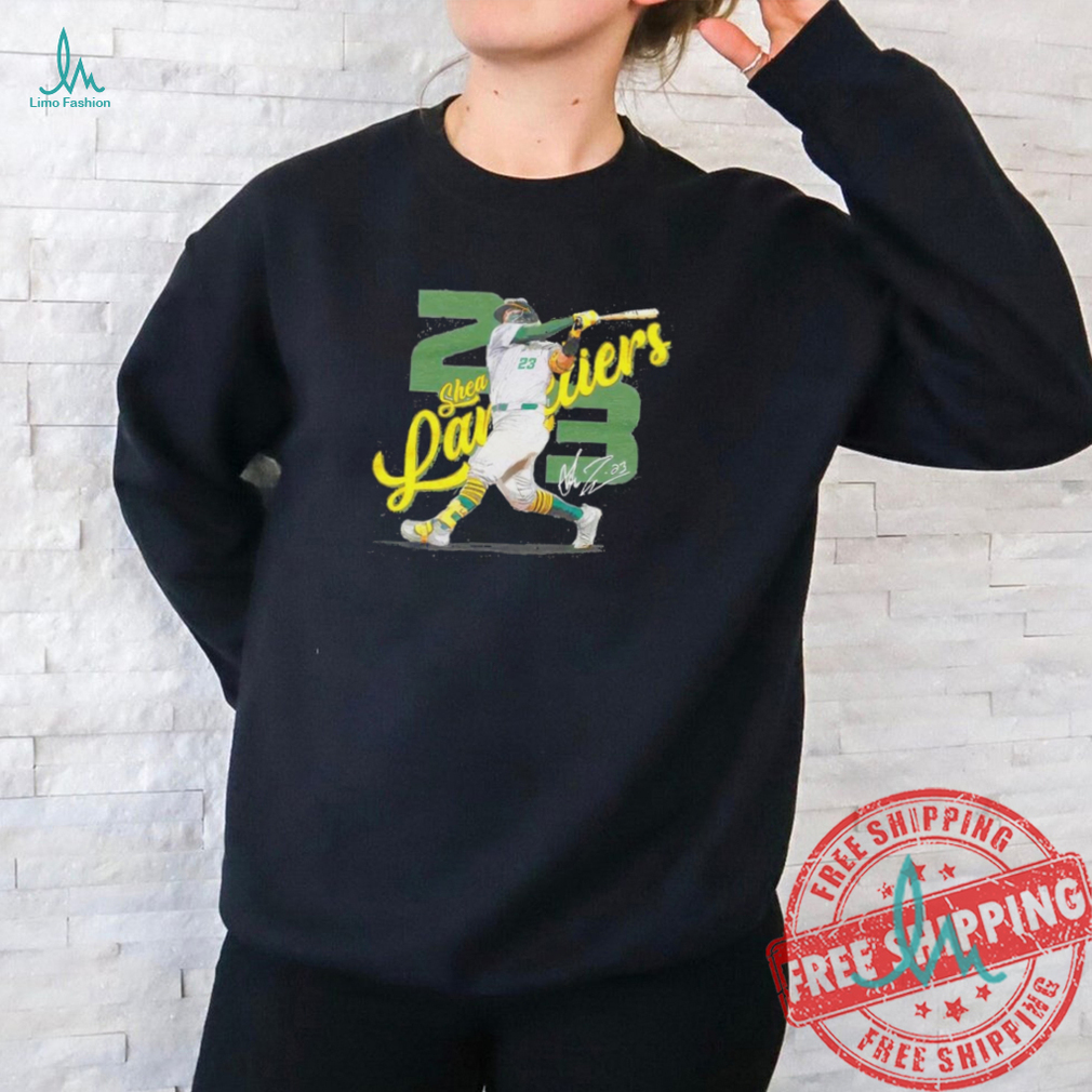 Oakland Athletics Shea Langeliers 23 signature slugger swing shirt Oakland Athletics Shea Langeliers 23 signature slugger swing shirt