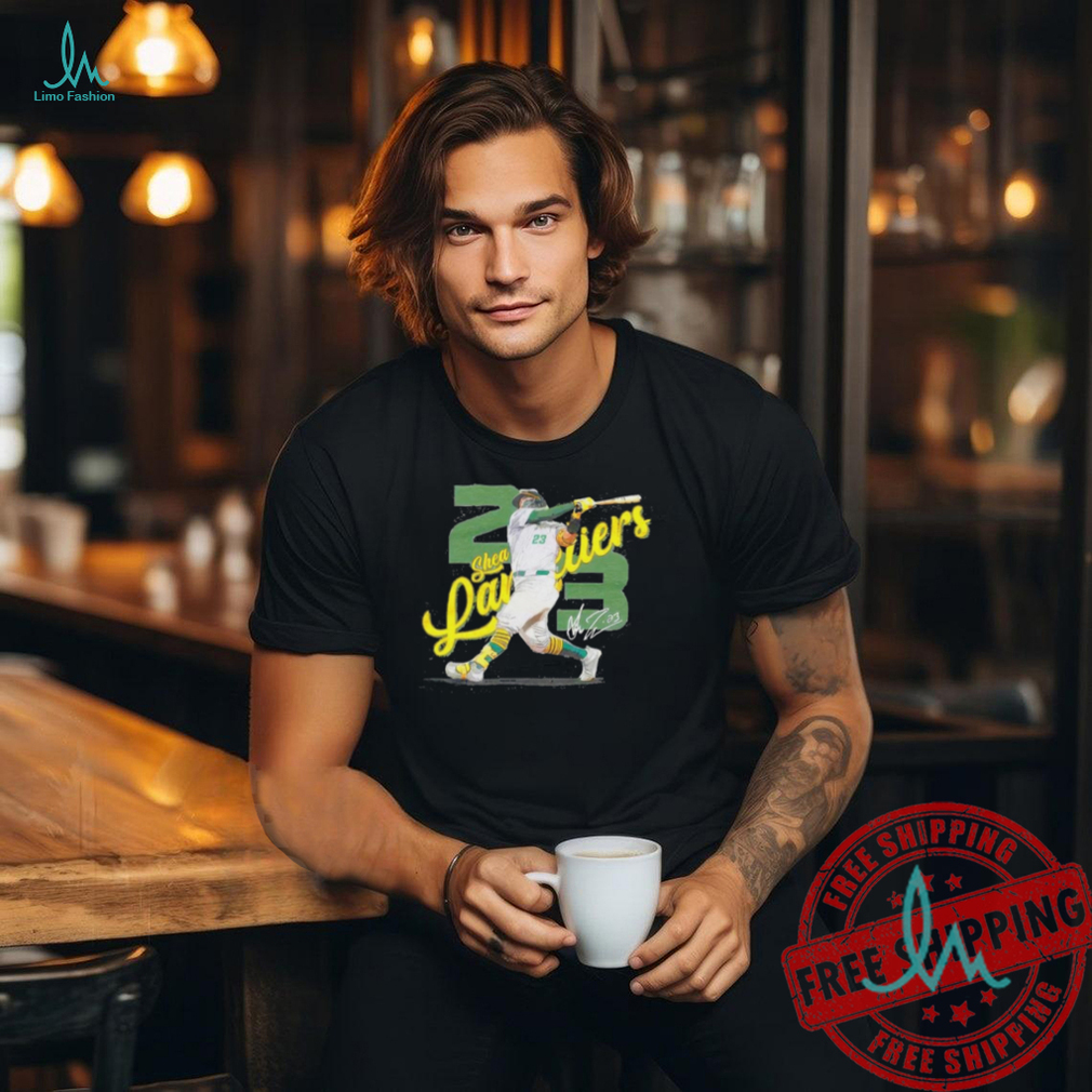 Oakland Athletics Shea Langeliers 23 signature slugger swing shirt Oakland Athletics Shea Langeliers 23 signature slugger swing shirt