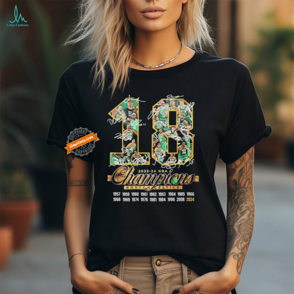 Official 18 Times 2023 24 Champions Boston Celtics Signature Unisex T Shirt Official 18 Times 2023 24 Champions Boston Celtics Signature Unisex T Shirt