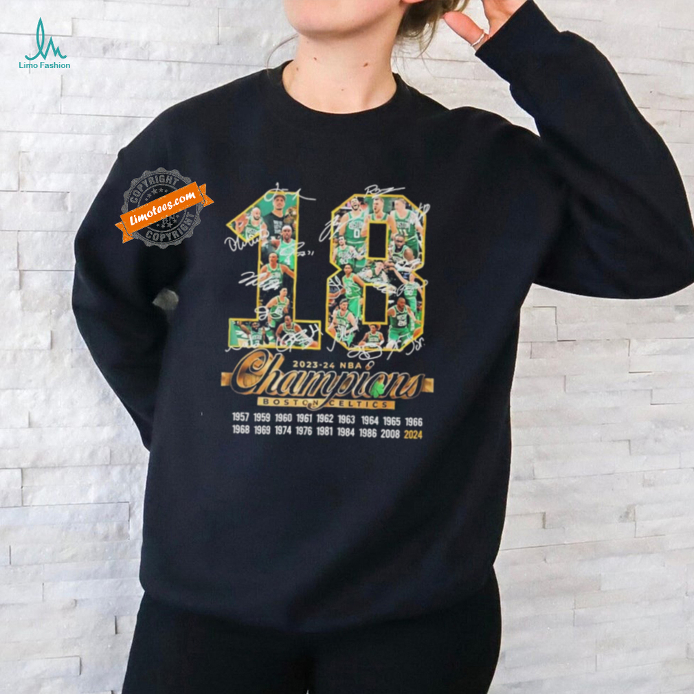 Official 18 Times 2023 24 Champions Boston Celtics Signature Unisex T Shirt Official 18 Times 2023 24 Champions Boston Celtics Signature Unisex T Shirt