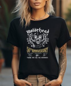 Official 1975 2025 50th Anniversary Motorhead Thank You For The Memories Signatures Shirt