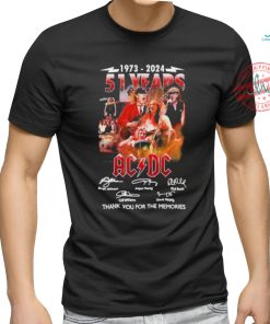 Official ACDC 51 Years Of Rock Thank You For The Memories 1973 2024 T Shirt