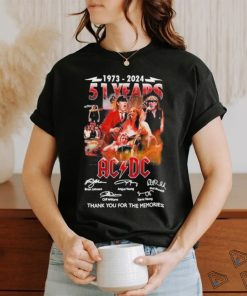 Official ACDC 51 Years Of Rock Thank You For The Memories 1973 2024 T Shirt