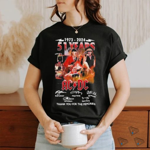 Official ACDC 51 Years Of Rock Thank You For The Memories 1973 2024 T Shirt