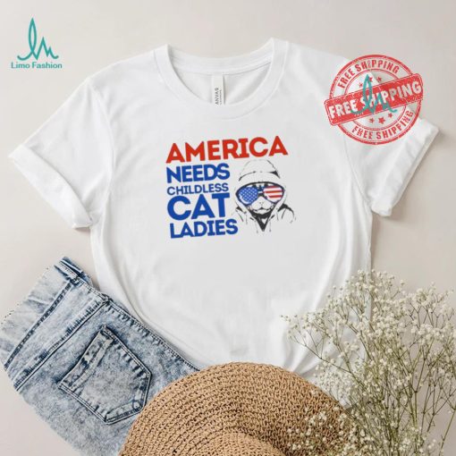 Official America Needs Childless Cat Lady Kamala Harris 2024 T Shirt