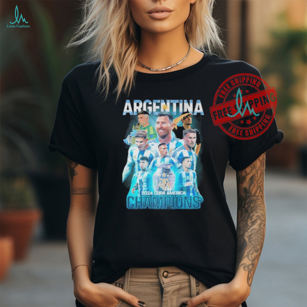 Official Argentina 2024 Copa America Champions T Shirt Official Argentina 2024 Copa America Champions T Shirt