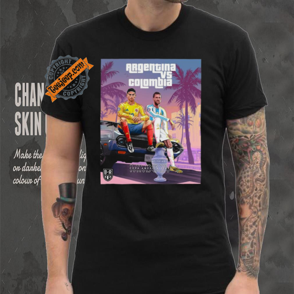 Official Argentina vs Colombia Grand Theft Auto 2024 Copa America Final Shirt Official Argentina vs Colombia Grand Theft Auto 2024 Copa America Final Shirt