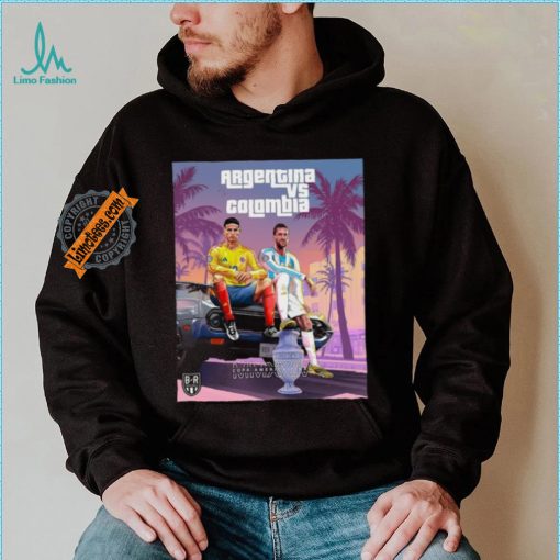 Official Argentina vs Colombia Grand Theft Auto 2024 Copa America Final Shirt