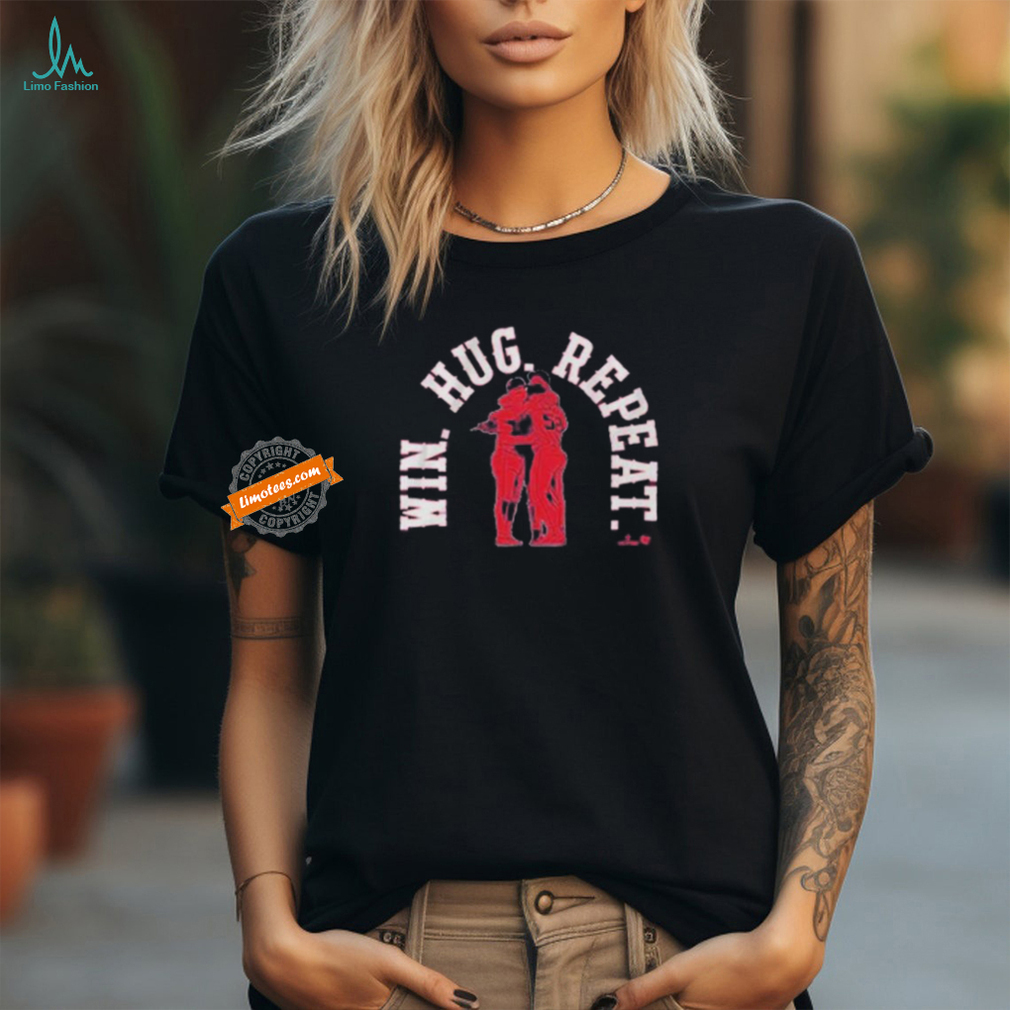 Official Boston baseball win hug repeat T shirt Official Boston baseball win hug repeat T shirt