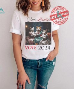 Official Cat Ladies Political Vote Women’s Rights Reproductive Rights Harris Cat Cheer Red Wine T shirt