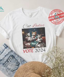 Official Cat Ladies Political Vote Women’s Rights Reproductive Rights Harris Cat Cheer Red Wine T shirt