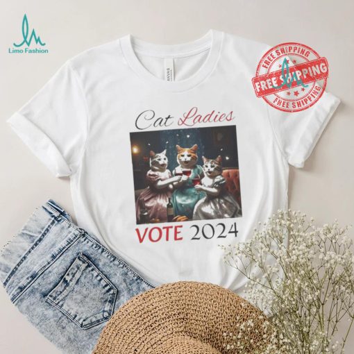 Official Cat Ladies Political Vote Women’s Rights Reproductive Rights Harris Cat Cheer Red Wine T shirt