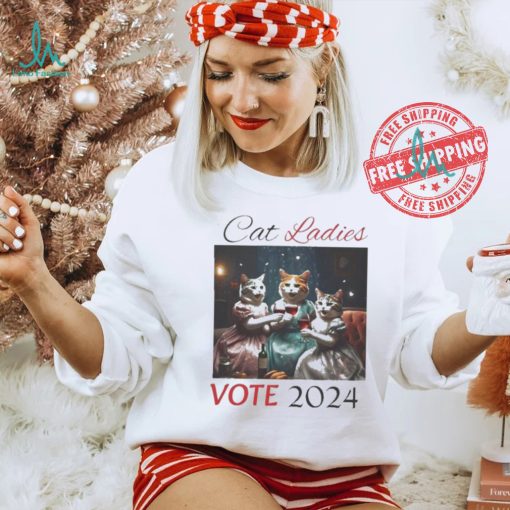 Official Cat Ladies Political Vote Women’s Rights Reproductive Rights Harris Cat Cheer Red Wine T shirt