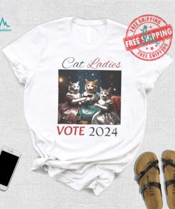Official Cat Ladies Political Vote Women’s Rights Reproductive Rights Harris Cat Cheer Red Wine T shirt