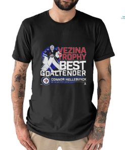 Official Connor Hellebuyck Winnipeg Jets 2024 Vezina Trophy Winner T Shirt