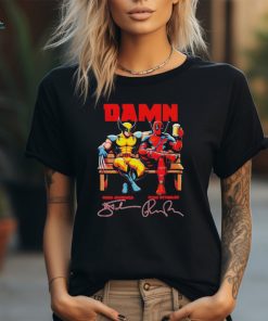 Official Damn Deadpool And Wolverine Ryan Reynolds and Hugh Jackman Signature Shirt