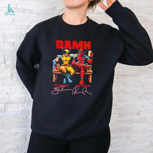 Official Damn Deadpool And Wolverine Ryan Reynolds and Hugh Jackman Signature Shirt